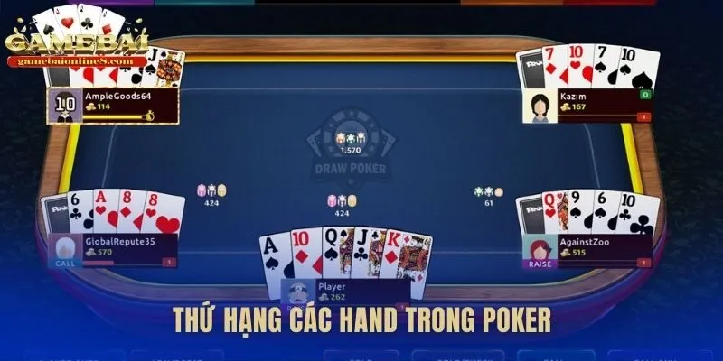 Thứ hạng 10 bộ bài poker cơ sở phân định thắng thua